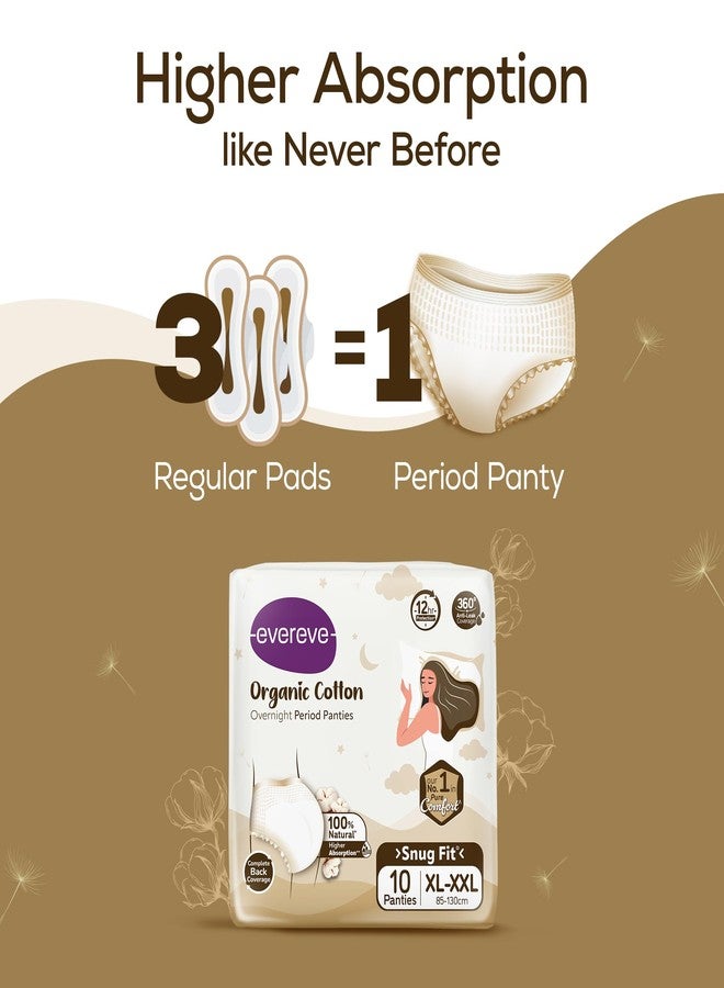 Evereve Organic Cotton Period Panty for Girls & Women, (XL-XXL), 10 Pcs, 360 Degree Overnight Coverage, 100% Natural Comfort, High Absorbency for Heavy Flow, Maternity Postpartum Disposable Panty - Image 5